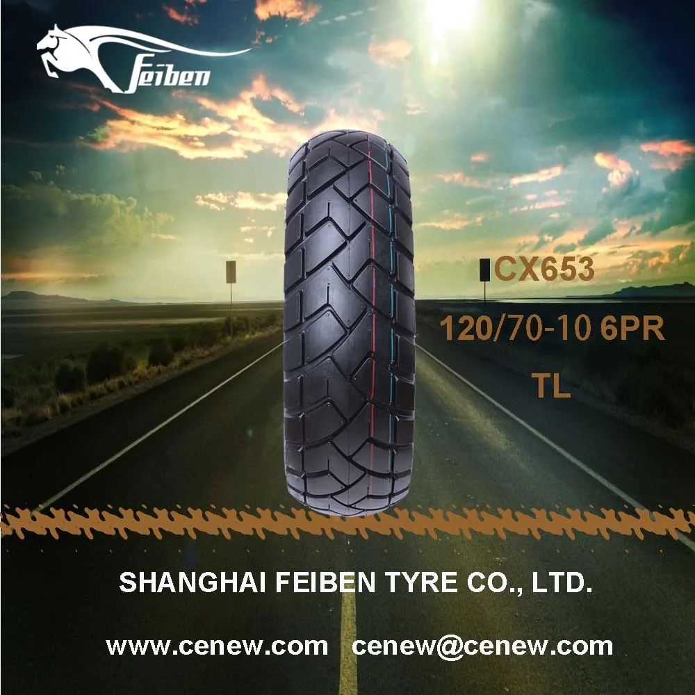 Motorcycle Tyre 120/70-10 Chinese Wheel Fat Tire Scooter