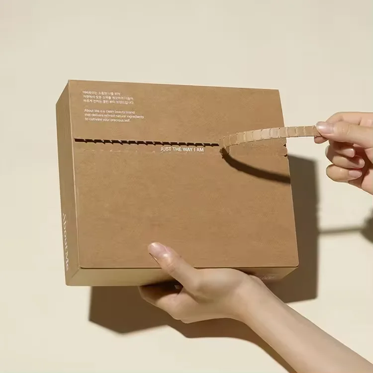 Custom Logo Personalised Brown Kraft Paper Verpackung Corrugated shipping mailer packaging boxes with zipper