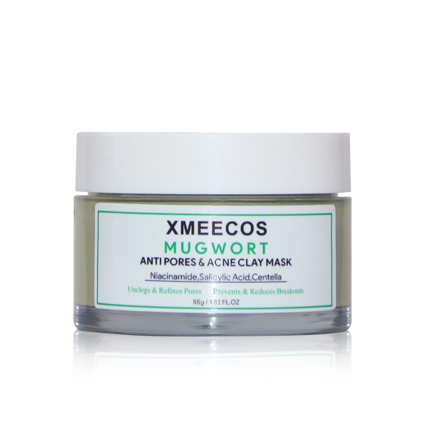 New Mugwort Mask Anti Pores & Acne Green Clay Mask Moisturizing Oil-Control Organic Vegan Mud Facial Mask