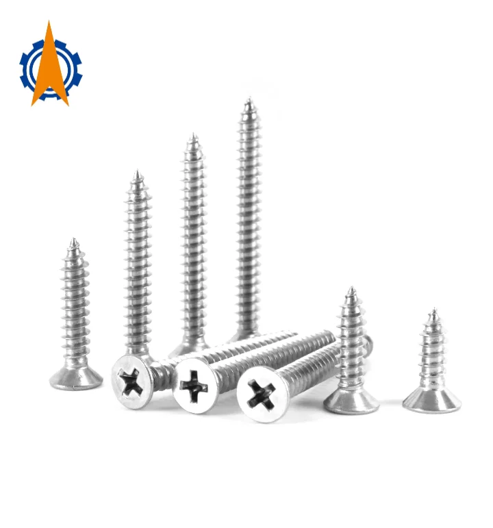 Din7982 SS 304 316 countersunk flat Self Tapping stainless steel screw Wood Screw