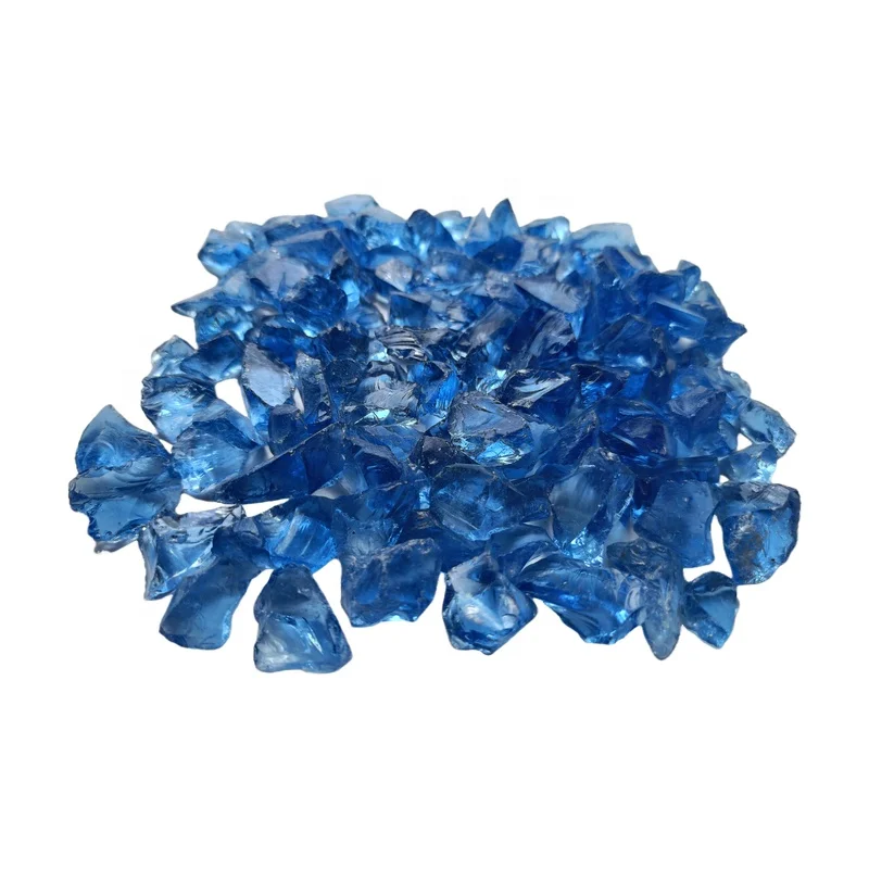 2024 Hot Products Light Blue Glass Rocks Colorful Terrazzo Glass Broken Glass Sand