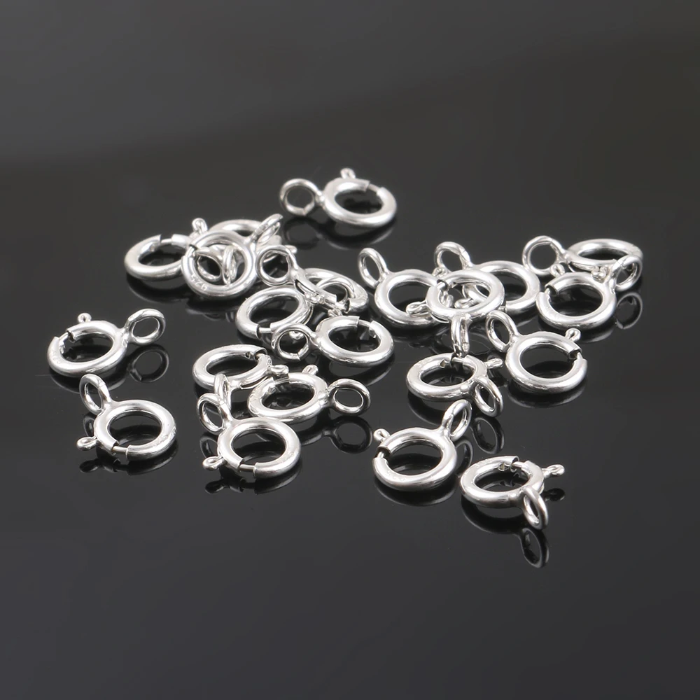 8mm 925 sterling silver spring ring clasp necklace clasp jewelry clasp