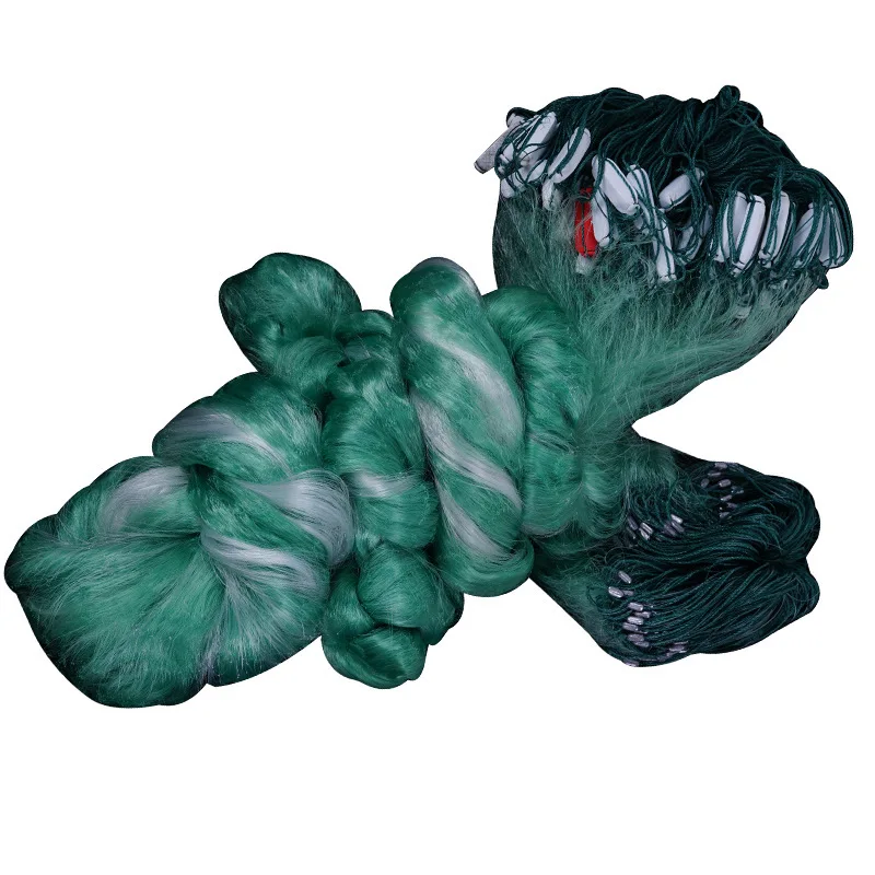 factory sale green nylon twine 3m 5m depth 90m 3 layer gill net for fishing