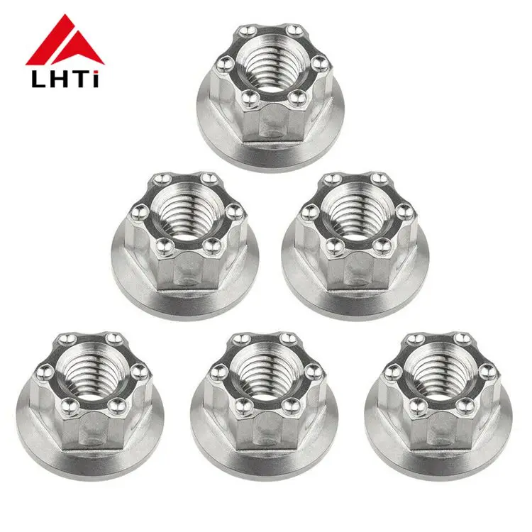 M8 M10 Gr5 titanium hex flange nuts  rear axle nuts hub wheel nuts