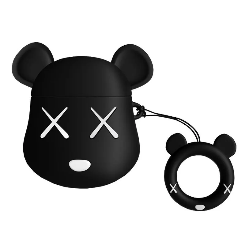 Чехол для наушников AirPods чехол с мультяшным медведем силиконовый Apple Air pods 2 милые наушники сумка чехлы