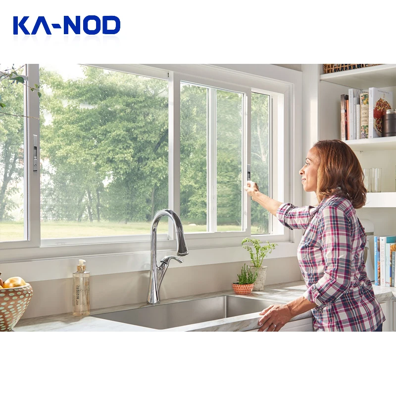 Residential Project Aluminum windows doors thermal break Low E Glass automatic sliding window opener