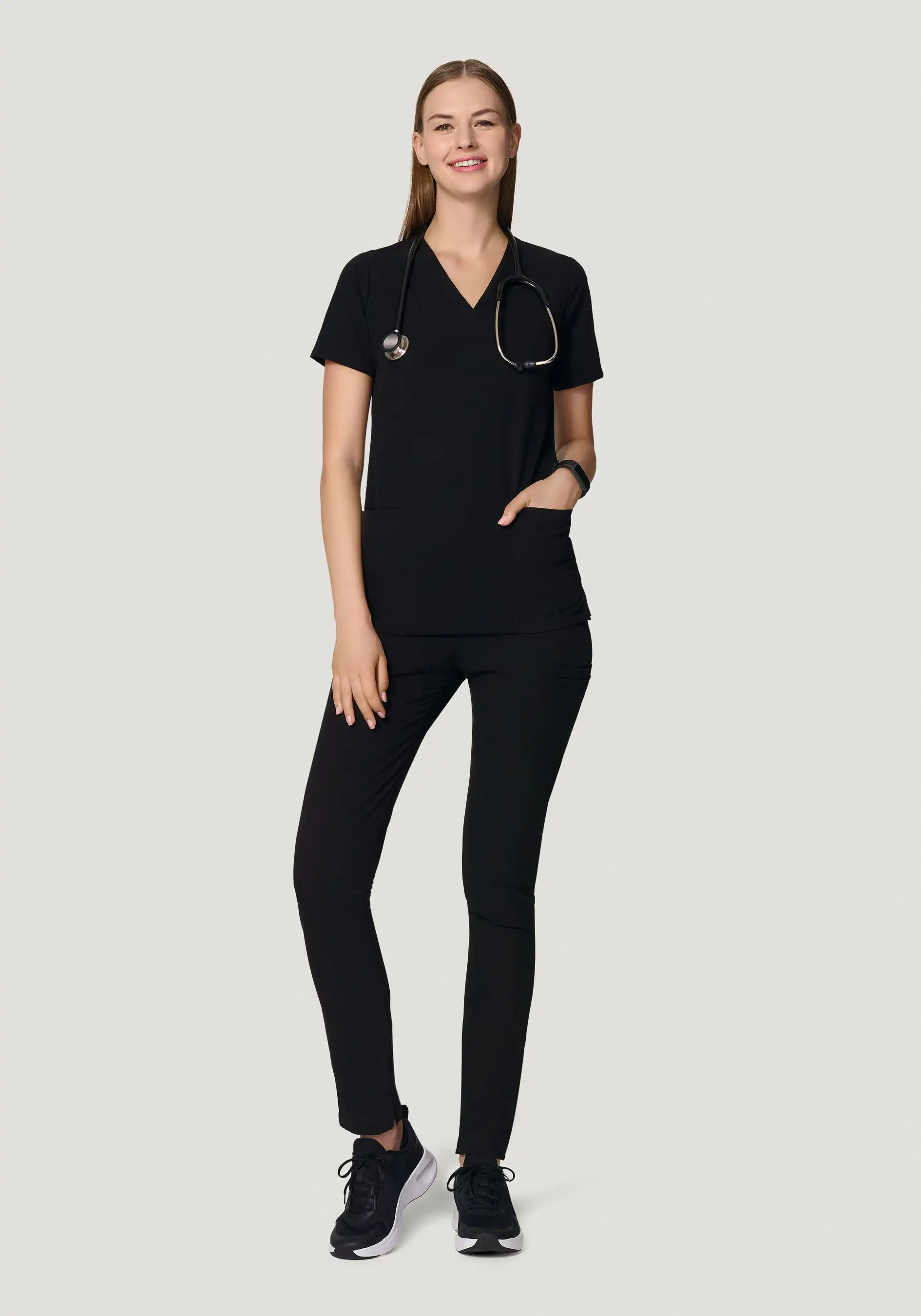 4 Way Stretch Fabric Stylish Spandex textile scrubs uniforms sets Medical Uniforms Dental Assistant dental scrubs for woman
