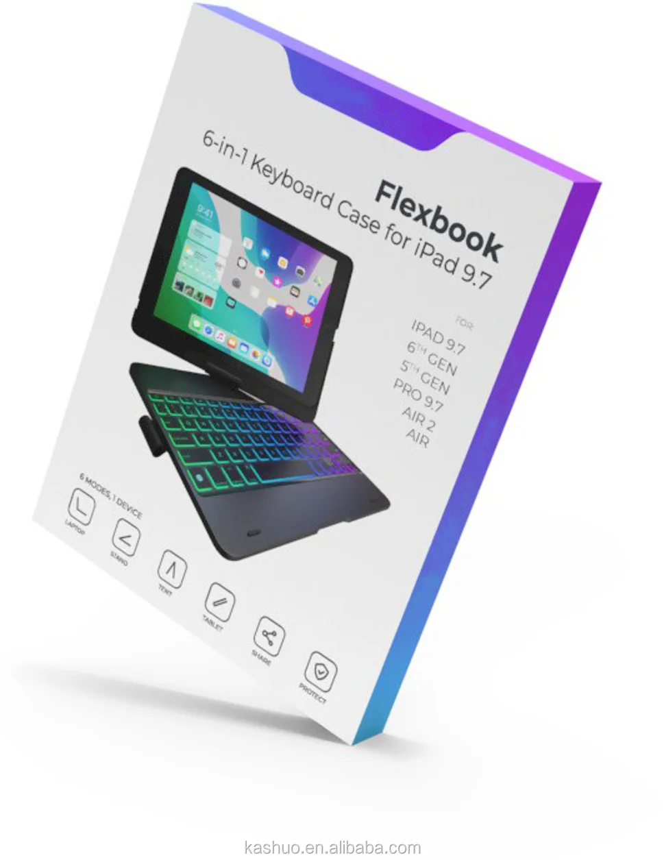 
12.9 Smart Cover Keyboard Touch Folio Backlit Keyboard with Trackball for iPad Pro 