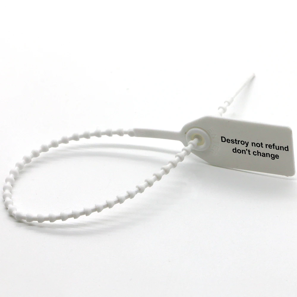 Eco-Friendly Custom Logo Plastic Anti-Theft Self Locking Ties Label For Shoes Clothing Anti-Theft Replacement Warning