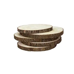 Wholesale rustic rounds durable unfinished paulownia tree slabs  storage wooden slices tray