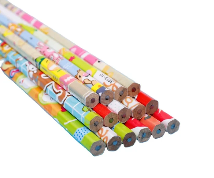 FSC Audit Chinese Fancy Personalized Cheap Bulk Wooden Pencils with customize  Print