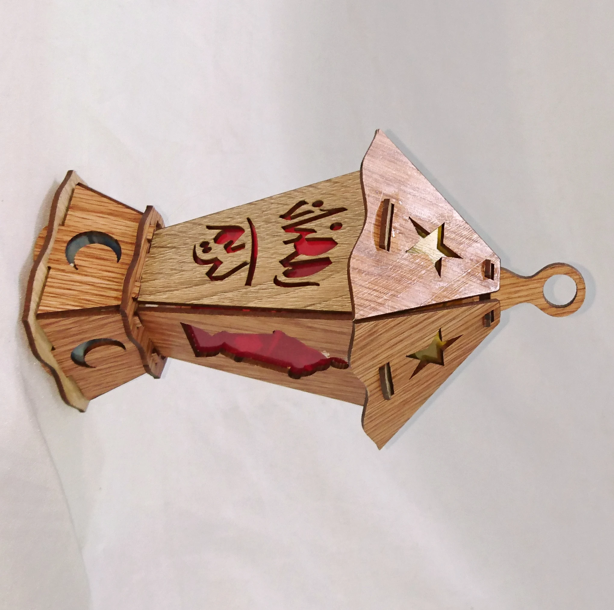 AA123 Ramadan Decor Square Laser cut LED Lantern With Shaking Flashing Lights For Kids