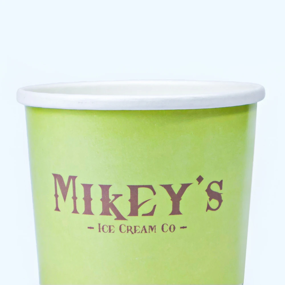 ZJPACK High Quality Custom Printed Disposable Ice Cream Disposable Paper Cup ice cream cup with lid