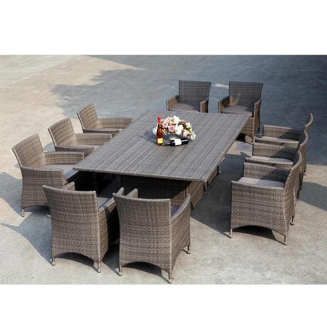 
New stylish outdoor rattan aluminum frame dining set 