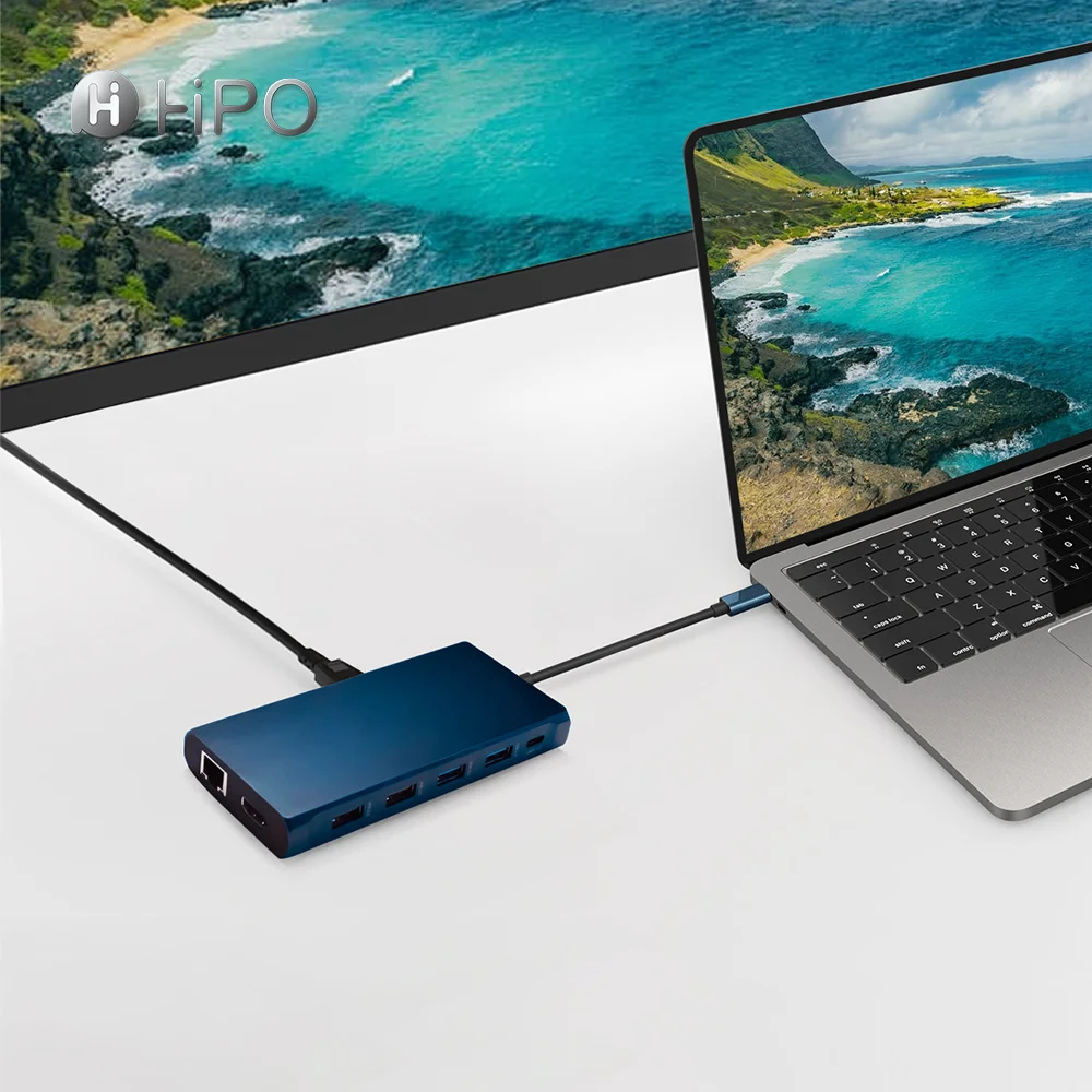 for MacBook Dell HP Laptop  12 in 1 Triple Display USB C Hub  Multiport Adapter Dongle with HD 4K  VGA  100W PD Charge  USB 3.0