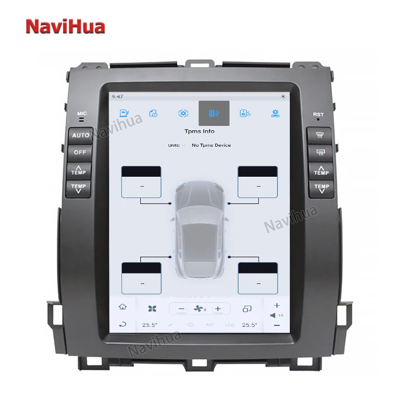 NaviHua 10.4 Inch Vertical Navigation System GPS Auto Radio Car DVD Audio Player for Tesla Toyota Prado 120 for Lexus GX470
