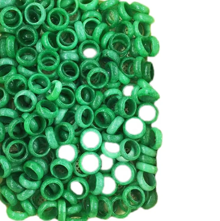 Оптовая продажа натуральный для мужчин и женщин подарок зеленый драгоценный камень кольцо ювелирные изделия из нефрита ЖАДЕИТ нефрит