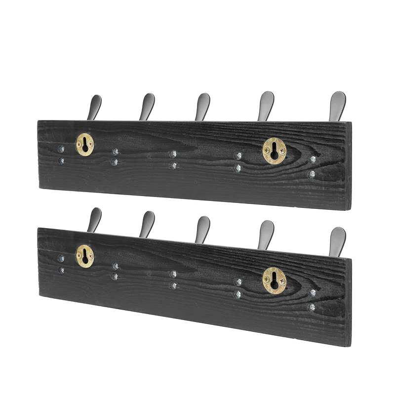 Cheap Vintage Rustic Wooden Decorative kitchen towel hanger  heavy duty wall hook set wood wall key hooks custom blank