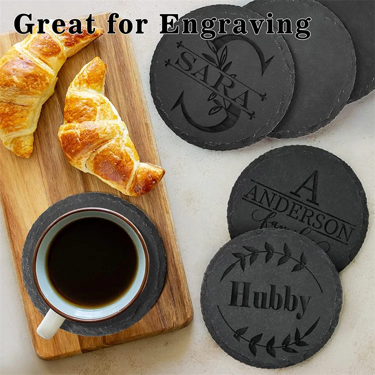Japanese Style  Eco-friendly And Non-Slip Natural Rock Coaster Hand Chiseled Whiskey Coaster Cocktail Stone Tea Coaster