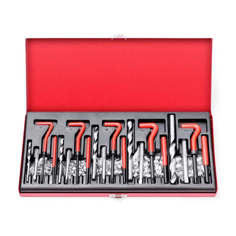 131pc Thread Repair threaded drill bits Kit Set Auto Car Tool Helical Coil Set