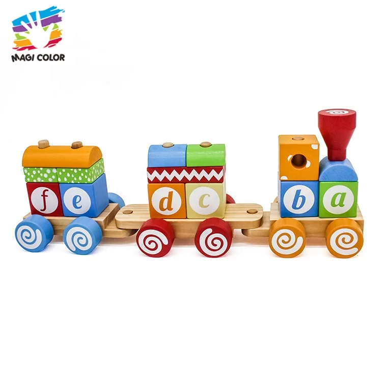 Ready To Ship educational wooden train toys for toddlers W04A393