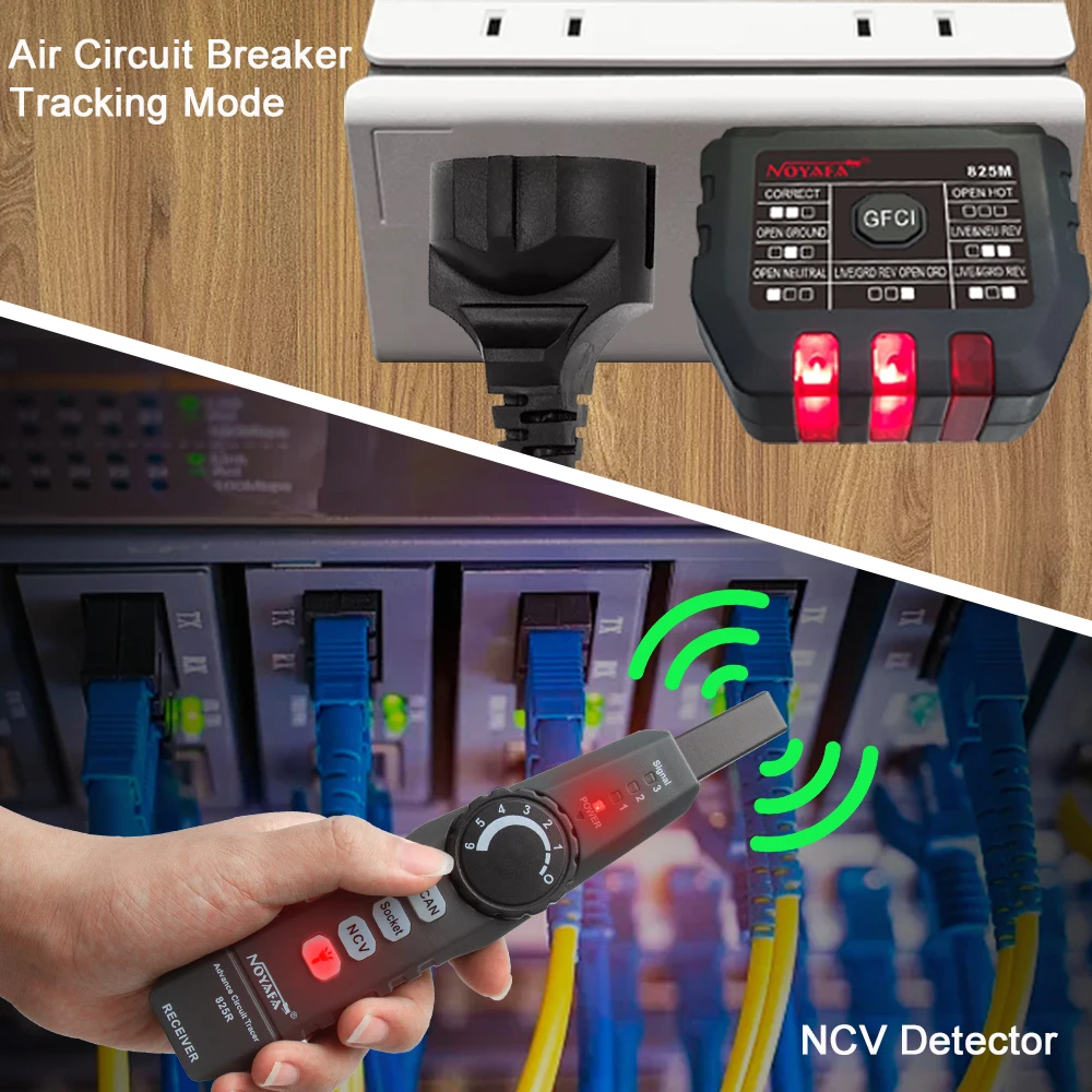 NOYAFA NF-825TMR AC wire locator Network cable locator Circuit breaker finder Socket test Electric Wire Detector