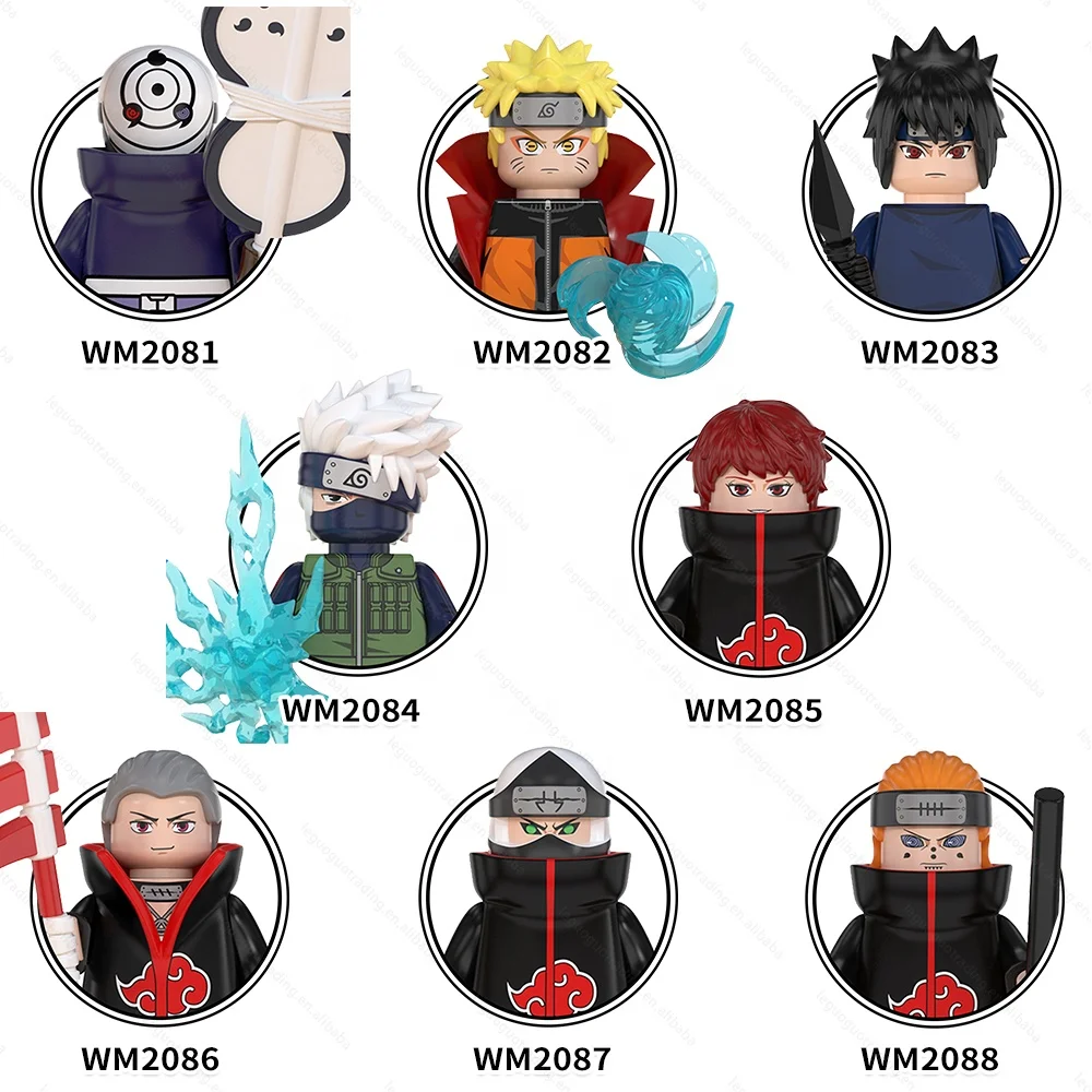 LEGUOGUO Anime Uchiha Sasuke Pein Kakashi Obito mini toys building blocks sets cartoon gift educational toys for kids WM6105