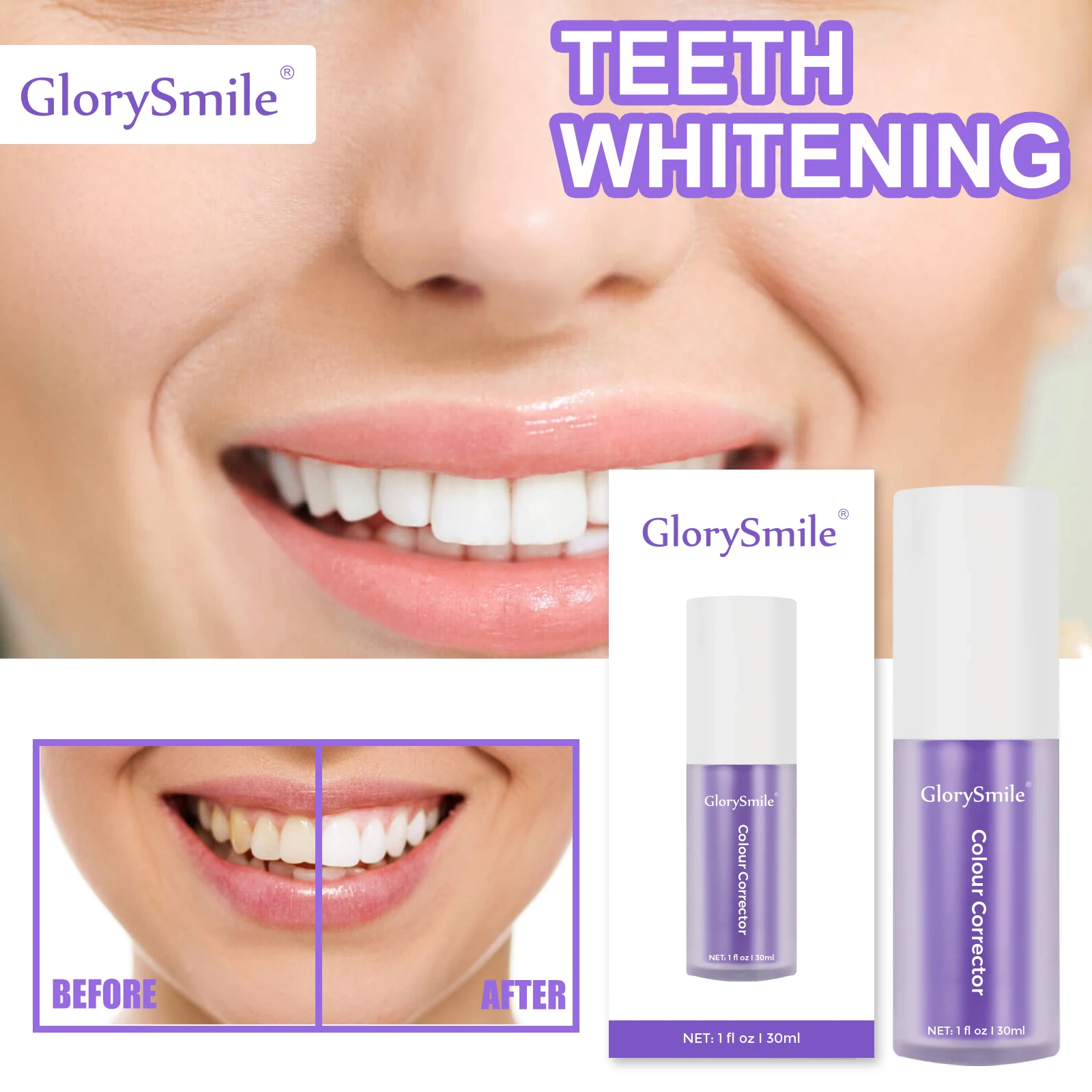 Purple Toothpaste For Teeth Whitening V34 Colour Corrector Toothpaste Private Label