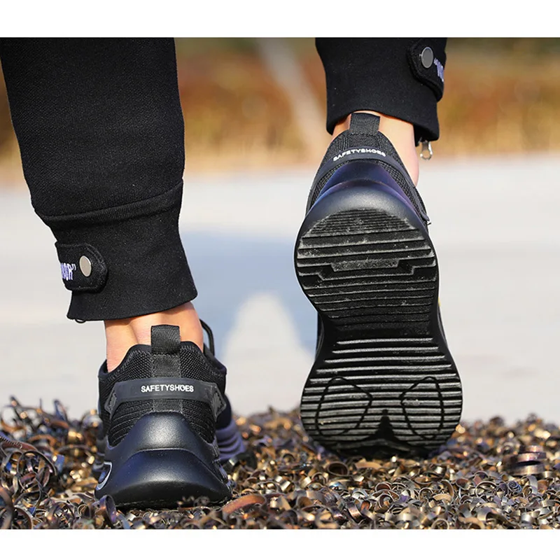 Steel Toe Shoes for Men Work Women Lightweight Air Cushion Sneakers Slip Resistant Safety Work Boots Indestructible Shoe