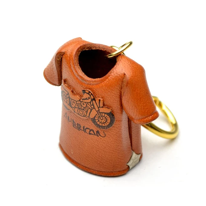 Gift shop designs unique gold leather keychain circle in bulk