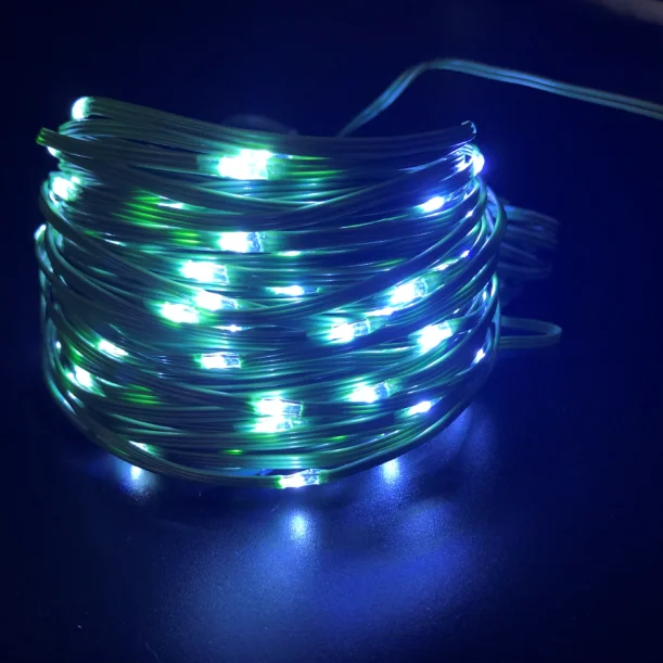 3M 5M 10M Custom Christmas Blue Rubber Cord Lamp String Light