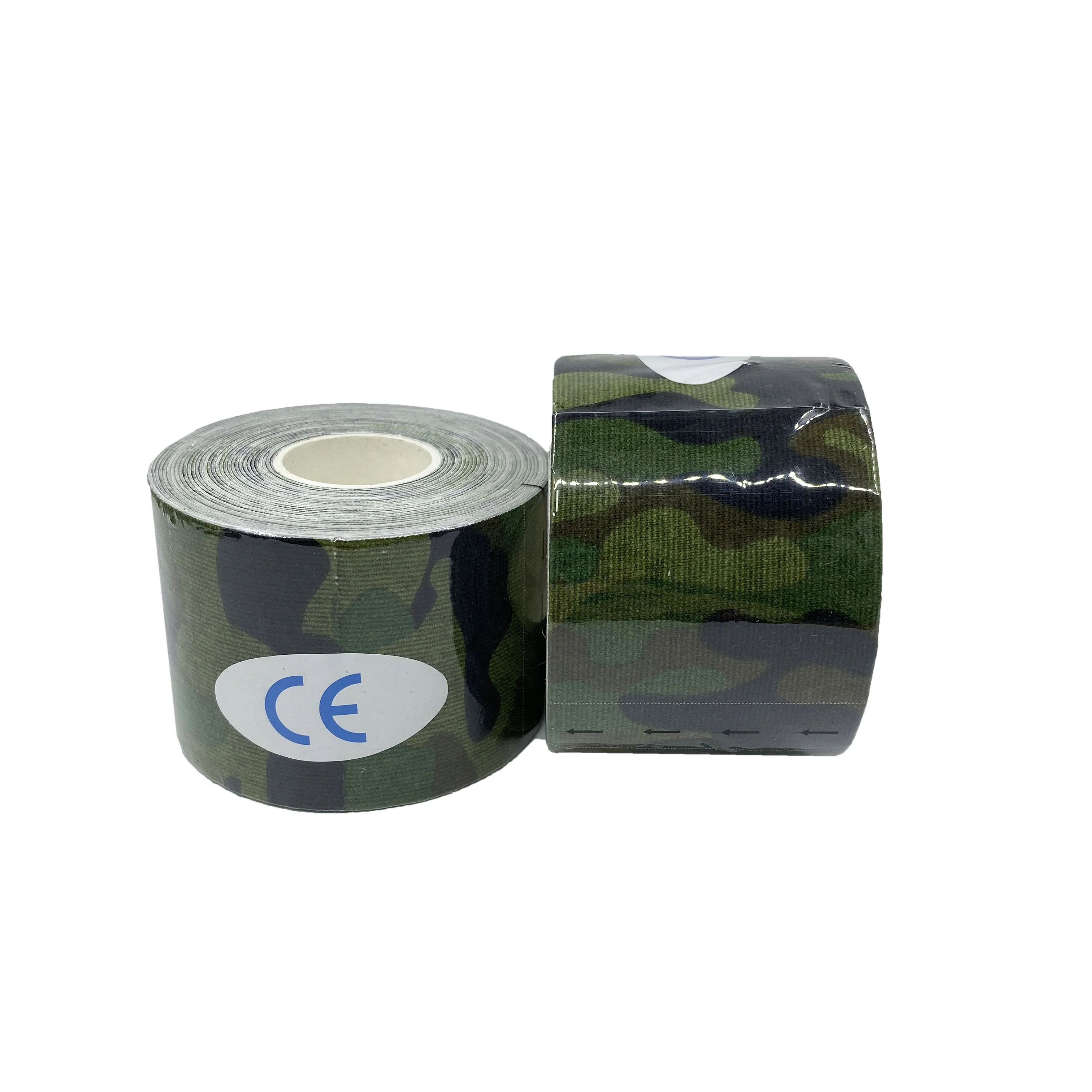 Sport Elastic Muscle Tape Printed Camouflage Pattern Cotton Fabric Kinesiology Tape 2inch Width Custom Logo & Free Sample