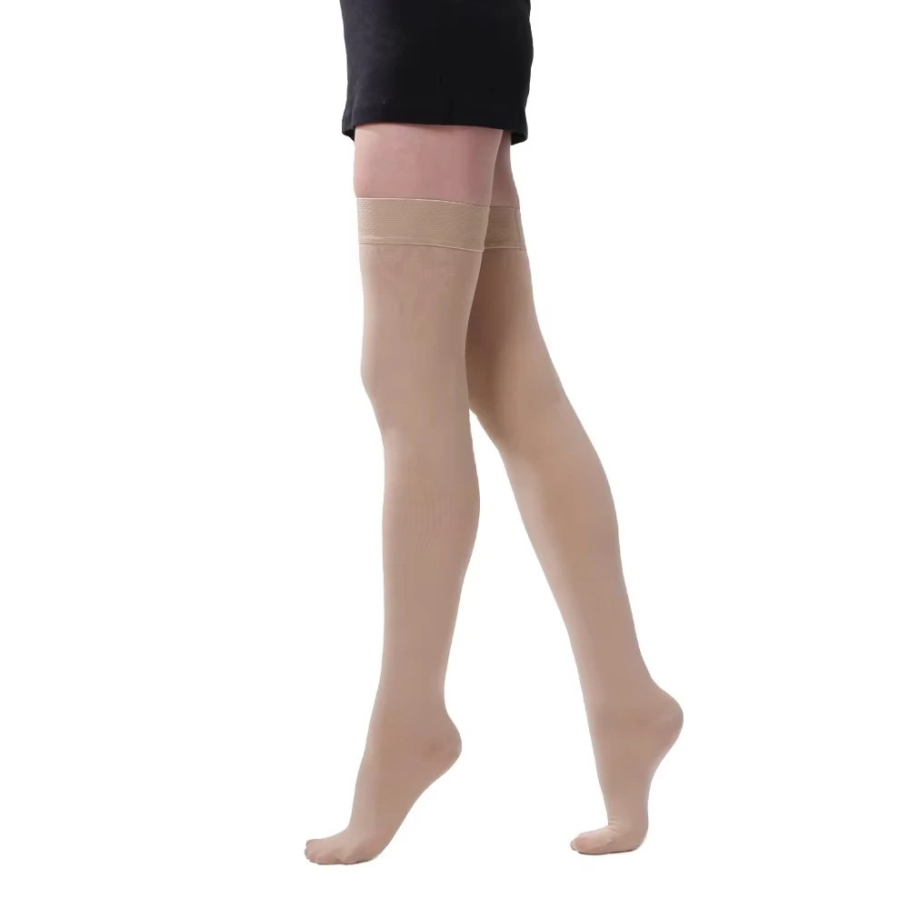 2025 New trends nude color nylon 23-32mmhg compression socks varicose vein medical stockings for women