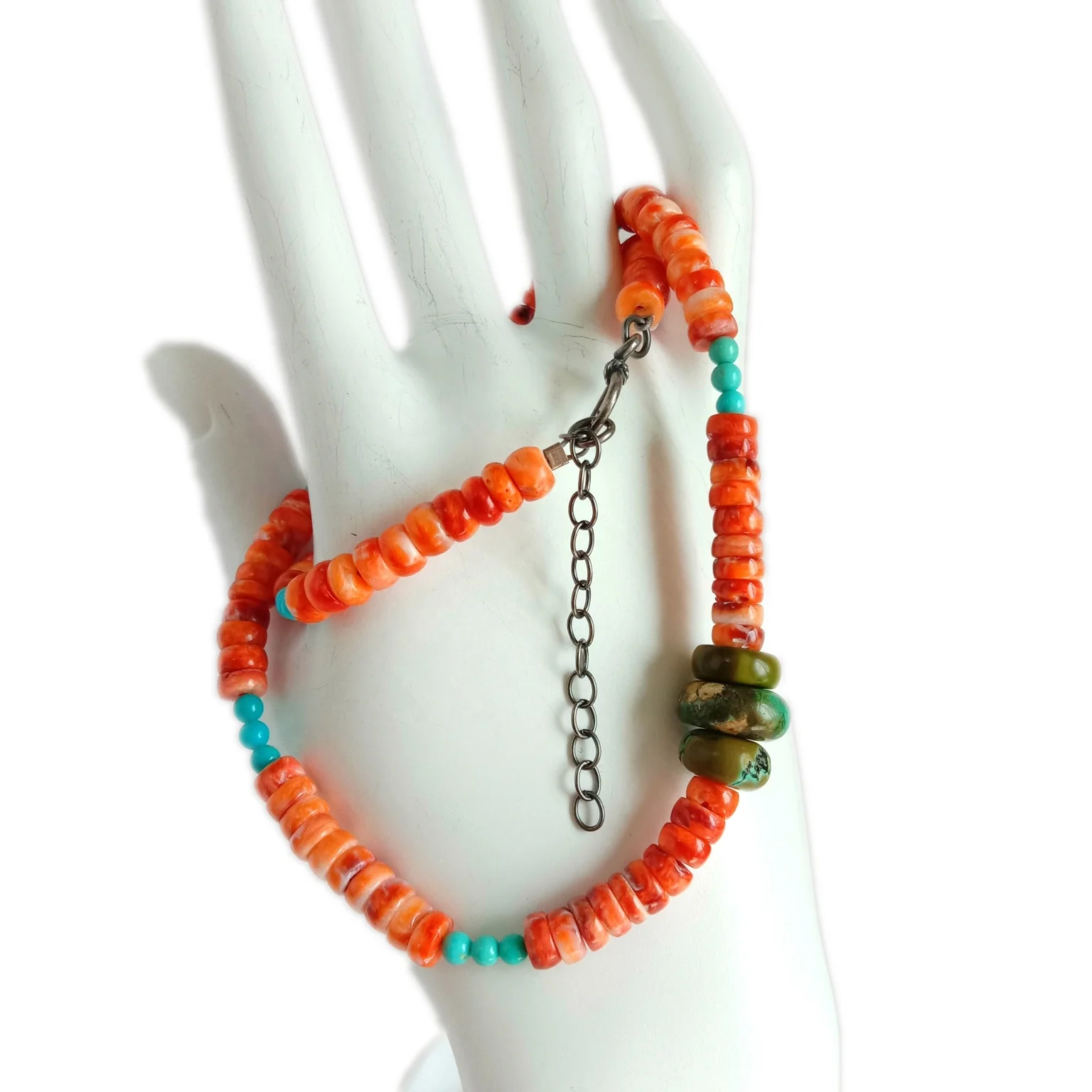 Natural spiny oyster turquoise 925 Sterling Silver Jewelry Birthstone Necklace Gemstone Valentines Gift