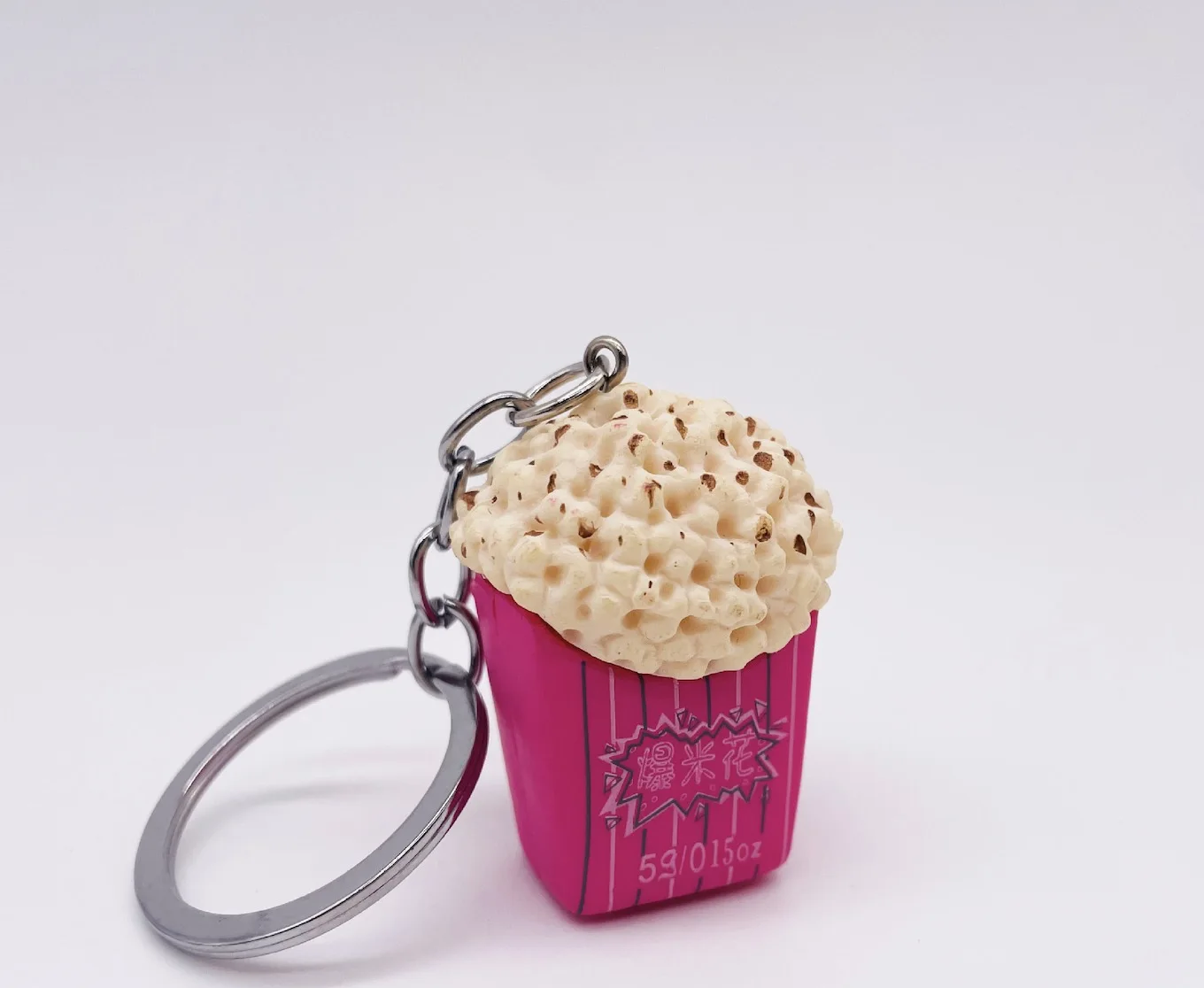 PDANY Hot Selling 3D PVC Hamburger Keychain Metal Alloy Food Cake Key Chains Chips Woman Purse Bag Charms