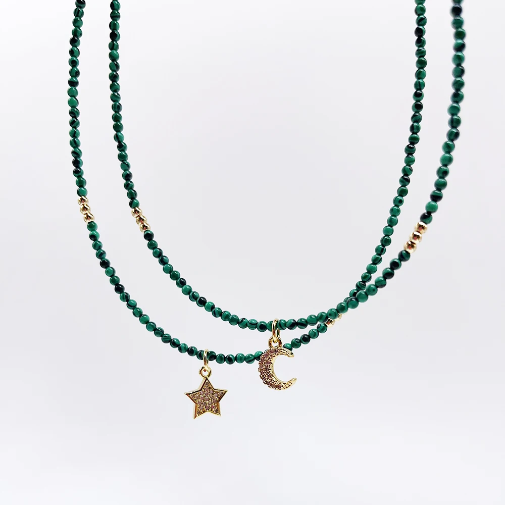 Neck Chocker Multilayer Stone Beaded Bohemian Necklace Women Gold for Girls Custom