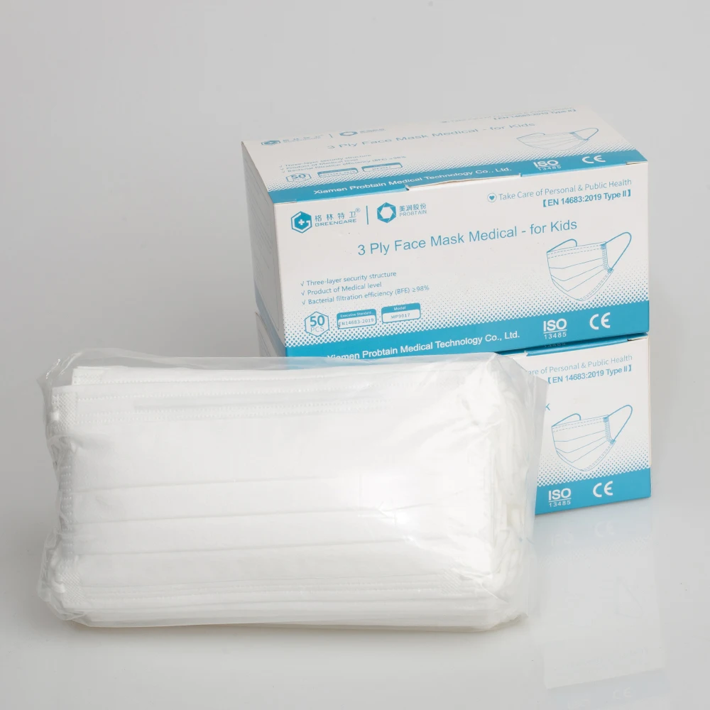 Face Custom Kid Disposable Surgical 3ply Medic Mask With Ce Certificate