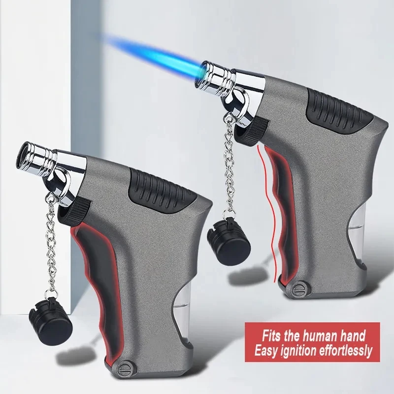 Factory Cheap Small Spray Gun Safety Lock High Fire Jet Flame Metal Lighter Kitchen Outdoor Tools Windproof Torch Butane Lighter