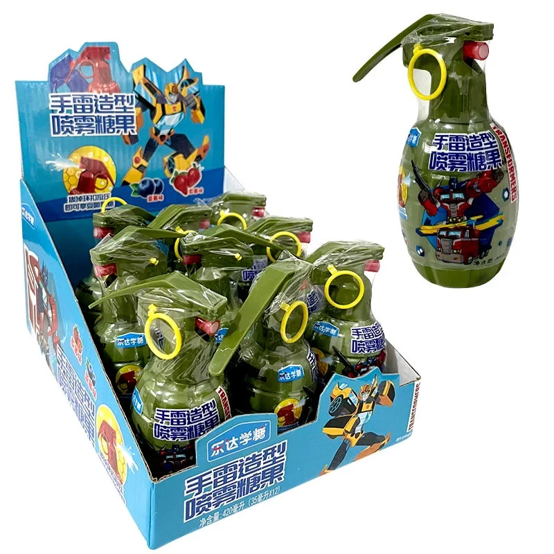 Wholesale Liquid Candy Fruit Flavor Sour Colorful Bomb Grenade Shaped Spray Candy