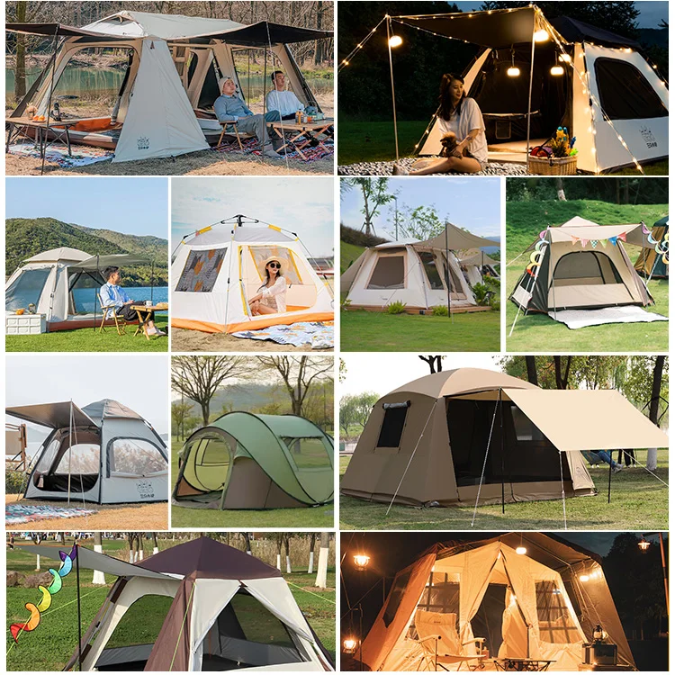 water proof tent  amping moustiquaire water proof outdoor camping tent automatic folding equipment family waterproof