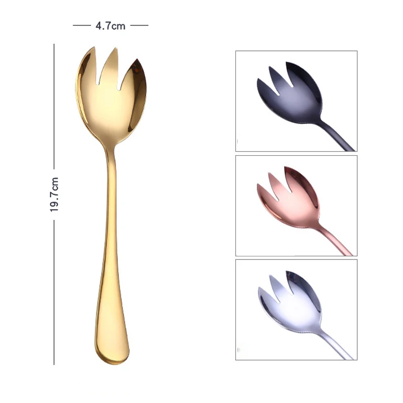 Stainless Steel Salad Servers Table Silverware Salad Fork and Spoon Set