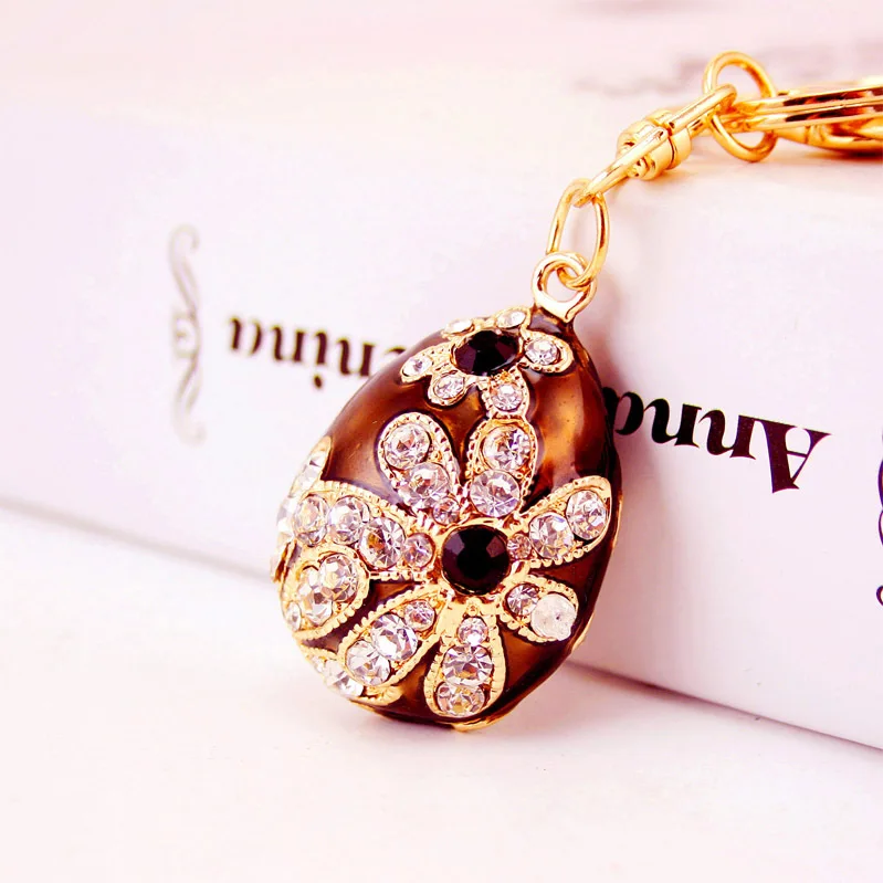 Creative Drip Craft Small Gift Easter Egg Keychain Ladies Bag Accessories Metal Pendant Key Chain