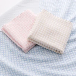 free sample Swaddle  organic cotton reversible baby soft blanket muslin three layers of warm and thick newborn sleep aid blanket