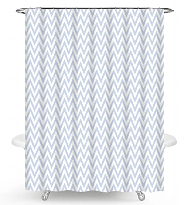 Wholesale polyester shower mould proof  curtain with window classic check design bath shower curtain hotel shower curtain