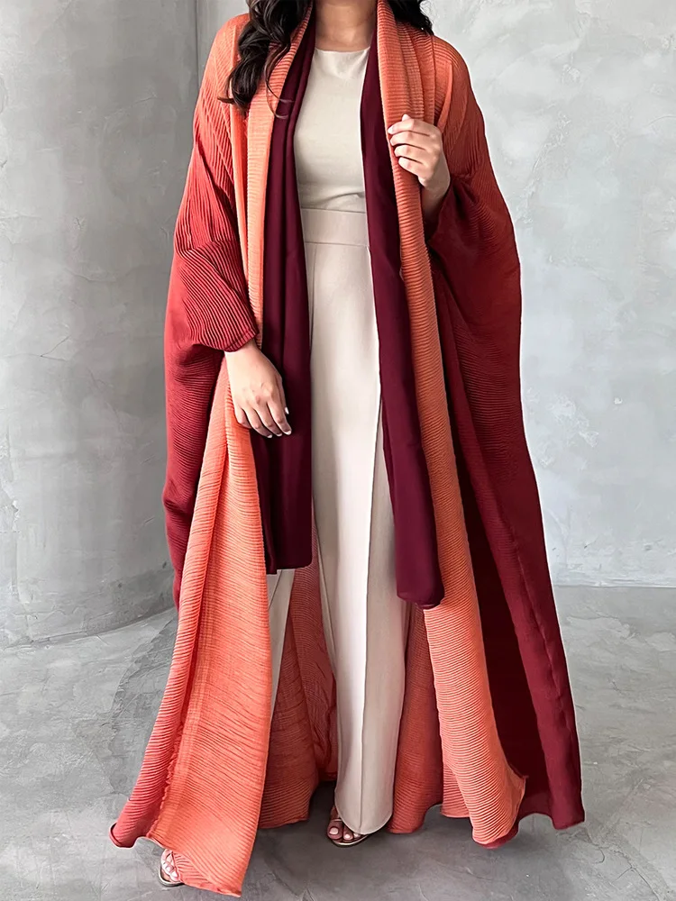 Zifeng OEM Long-Sleeved Windbreaker Jacket For Women Gradient Color  Enlarged Bat-Sleeve Scarf Style Long Outer Shawl
