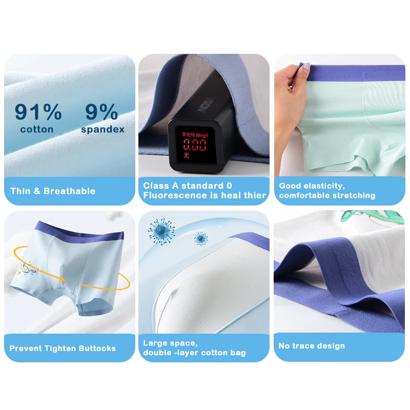 Export quality custom logo wholesale kids boxers briefs children boys underwear