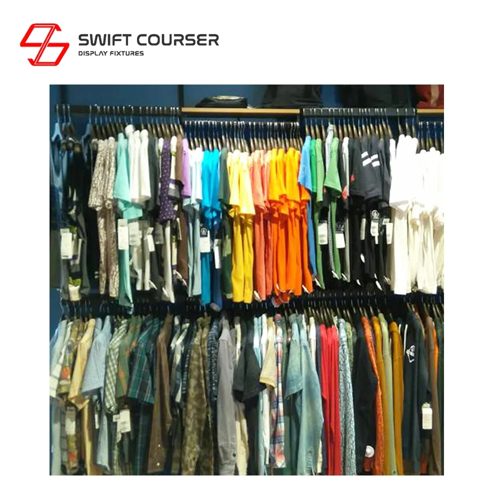 Boutique slotted upright wall u shaped clothes hang rail