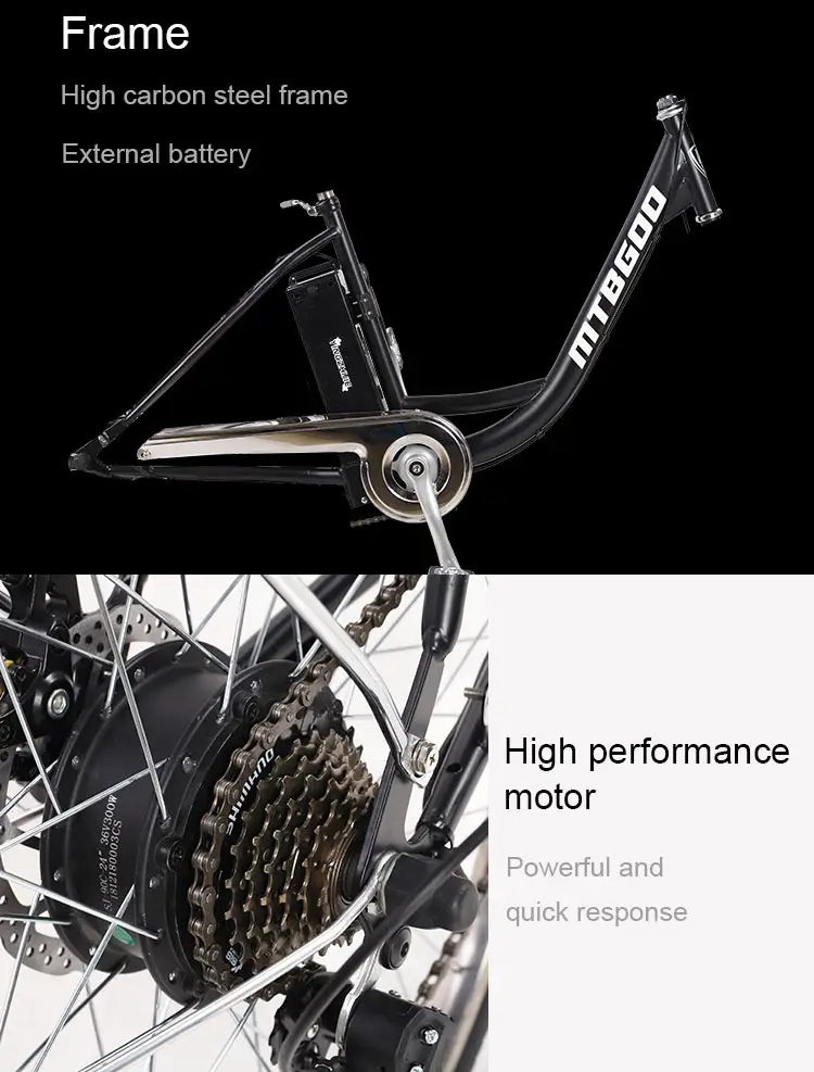 36V lithium Battery 350W E Bike 26 inch Hybrid Charging Cycles 10ah Ebike Adult Mountain City Bicycle Dirt Electric Bike