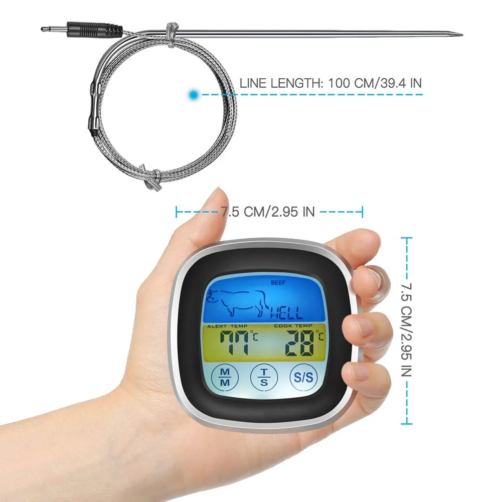 2 in 1 Temperatuurmeter Keukenthermometer Vlees Vleesthermometer Digitaal Digital Cooking Kitchen Food Meat In-oven Thermometer