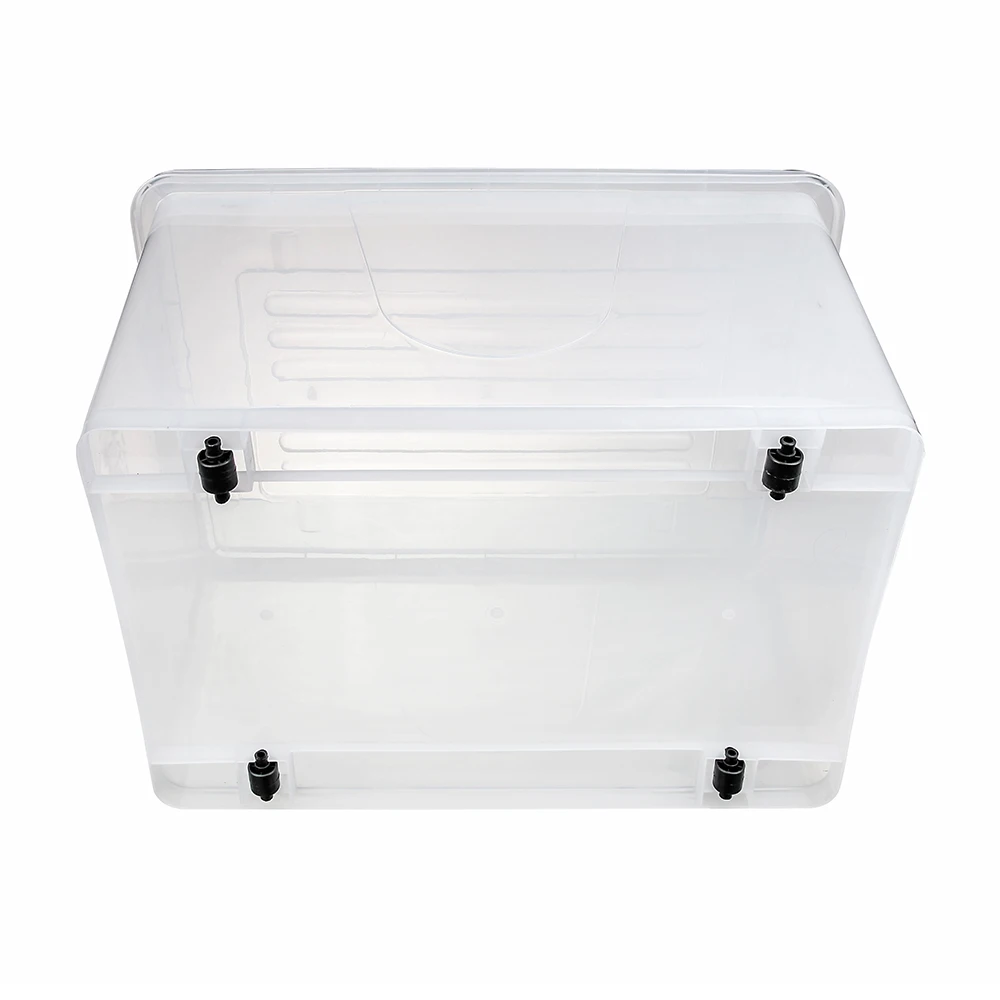62L clear wheel storage box with Black Clips